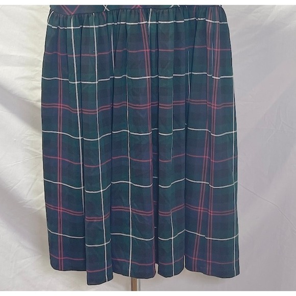 POLO RALPH LAUREN Green Plaid Ponte Dress Girl's Size XL 16 - Picture 2 of 5